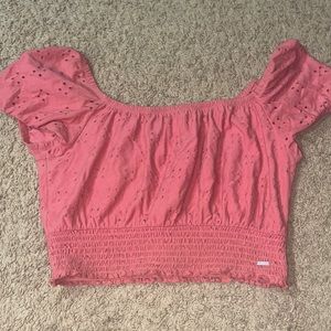 Pink puff sleeve top